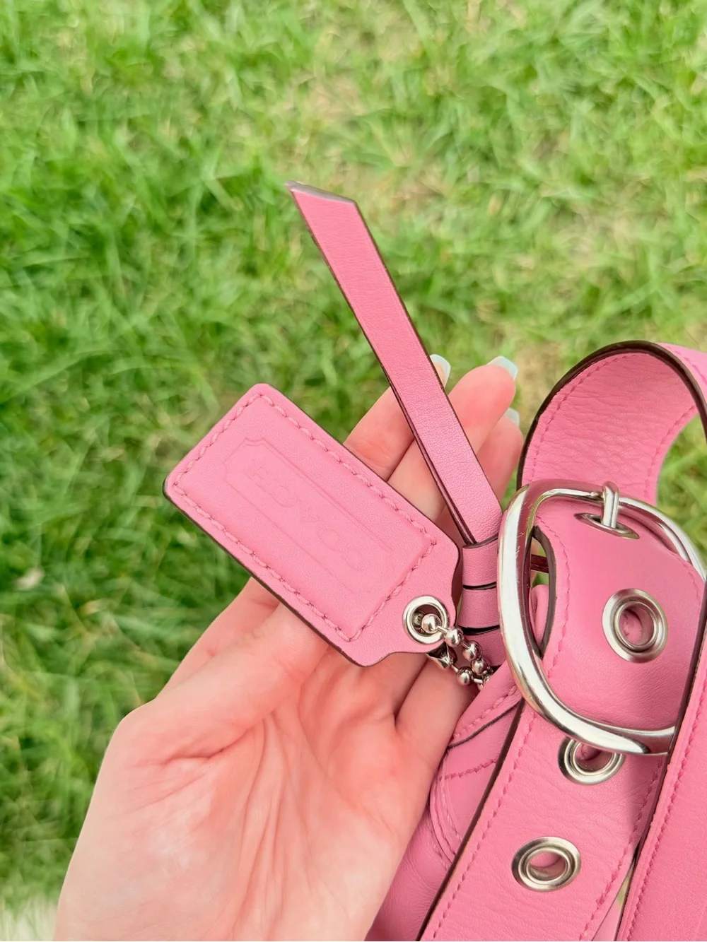 Coach Bleeker Rugby Stripe Pink Bucket Duffle Bag Y2K